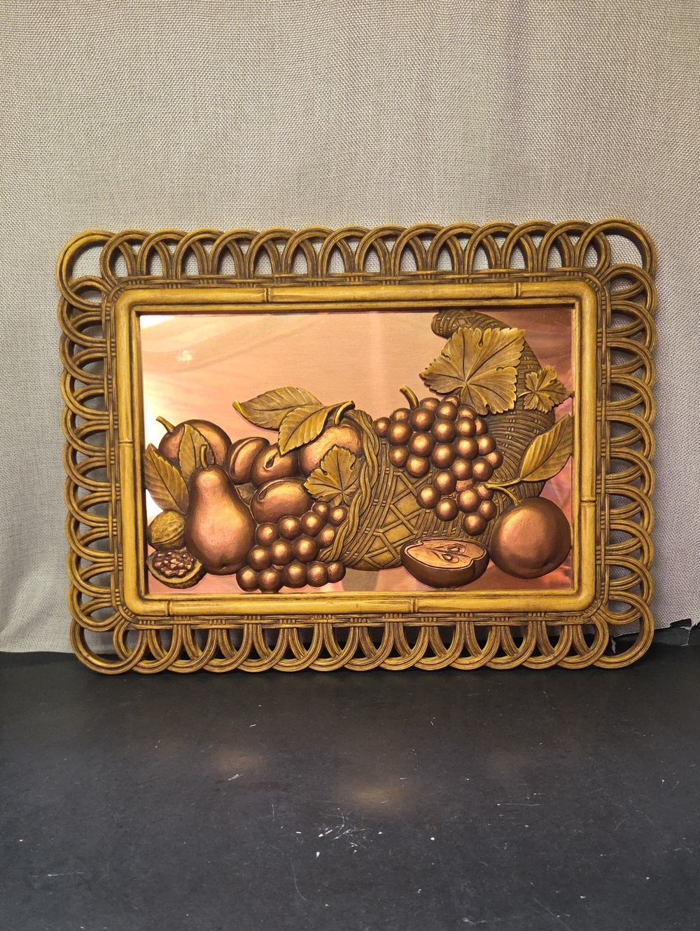 Dart Industries Coppercraft 19” x 14” Fruit Design Wall Hanging